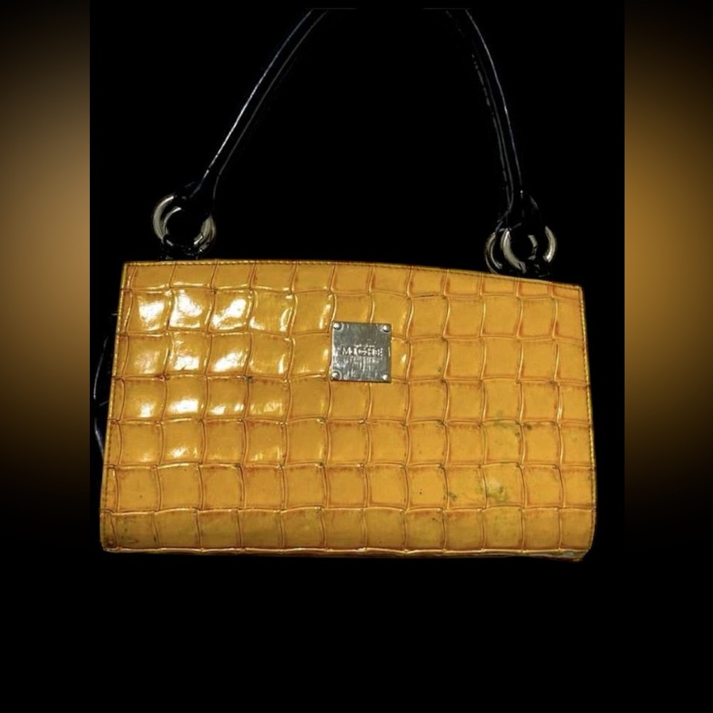 Michael Kors Yellow Croc-Embossed Clutch